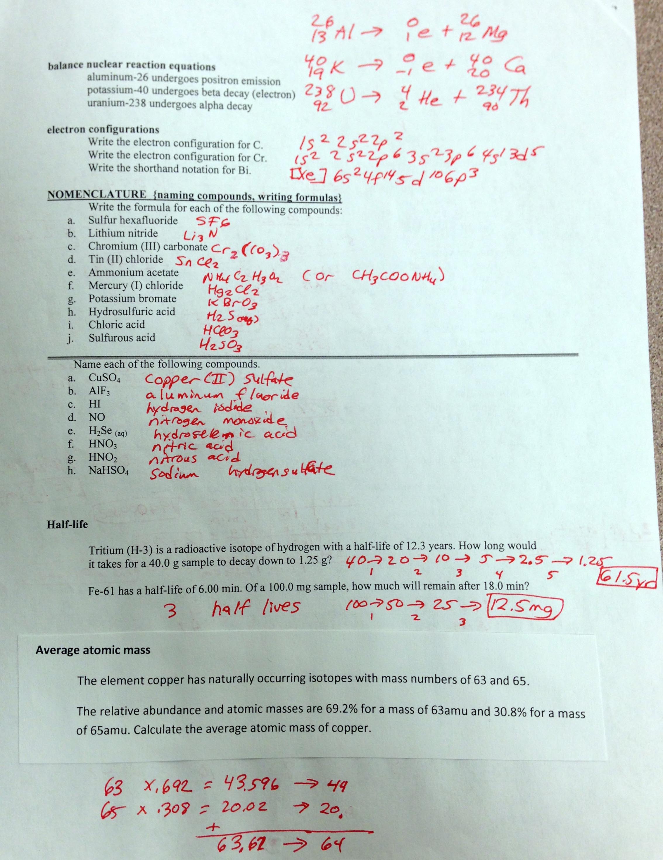 modern chemistry homework 3-2 answers